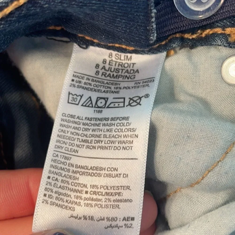 Old Navy kids slim dark denim jeans